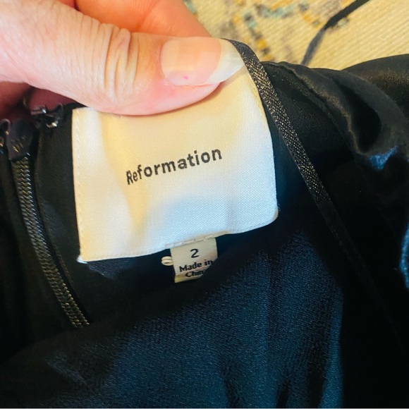 Reformation NWT Zaria Silk maxi dress in black Size 2 - Picture 11 of 12